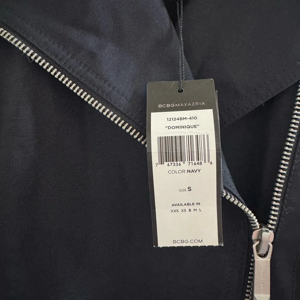 BCBGMAXAZRIA Asymmetrical Cape Sm Black Moto Poncho Jacket Structured Utility - Picture 7 of 8